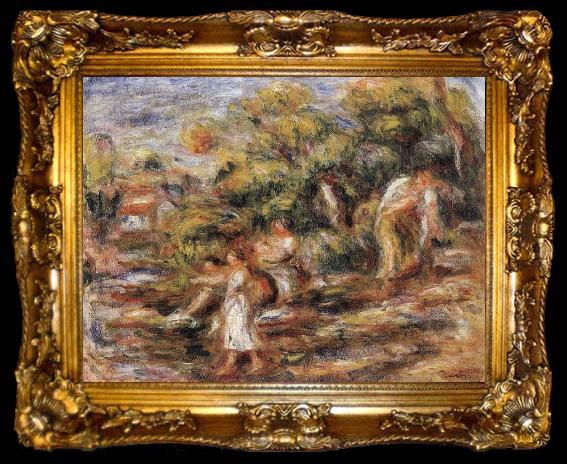 framed  Pierre Renoir The Washerwomen, ta009-2