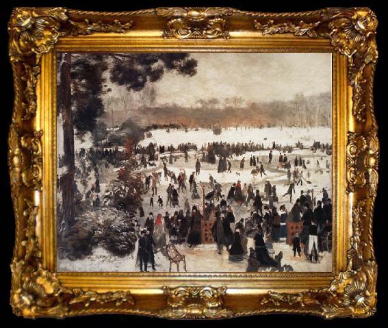 framed  Pierre Renoir Skaters in the Bois de Boulogne, ta009-2