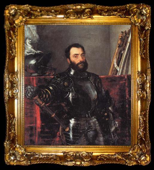 framed  Titian Portrait of Francesco Maria della Rovere, ta009-2