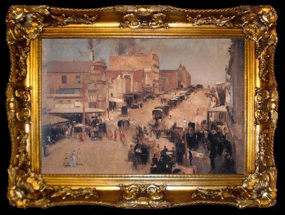 framed  Tom roberts Allegro con brio:Bourke Street, ta009-2
