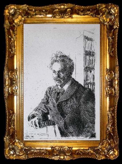 framed  Anders Zorn August Strindberg., ta009-2