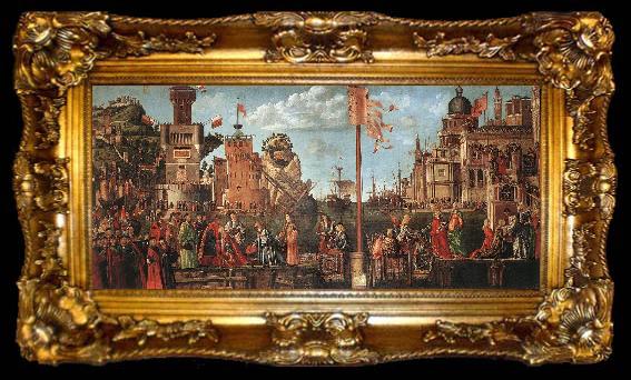 framed  CARPACCIO, Vittore Meeting of the Betrothed Couple and the Departure of the Pilgrims, ta009-2