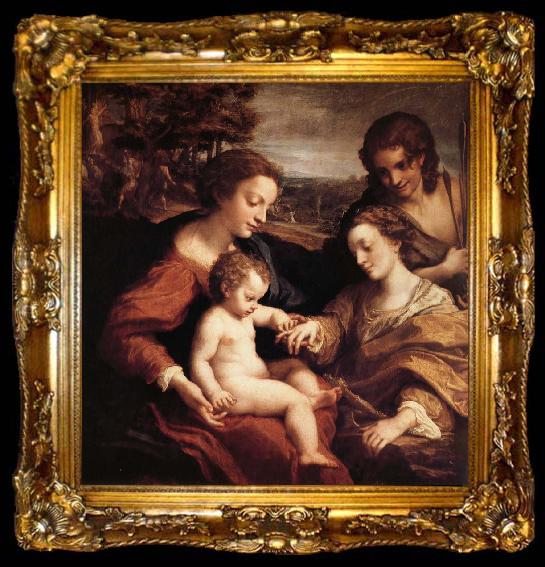 framed  Correggio Le mariage mystique de sainte Catherine d