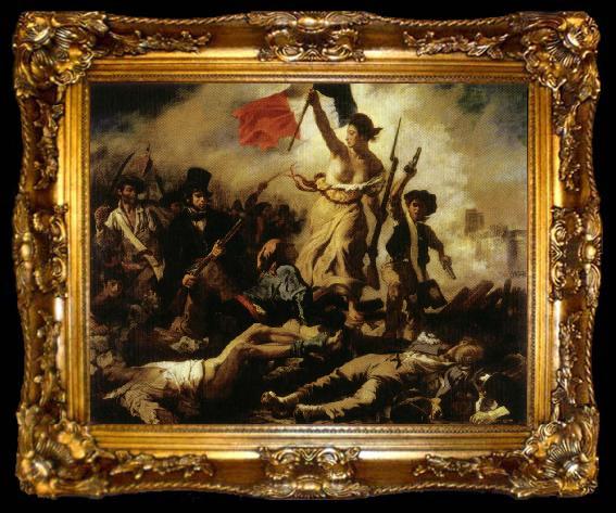 framed  Eugene Delacroix Liberty Leading the People,july 28,1830, ta009-2