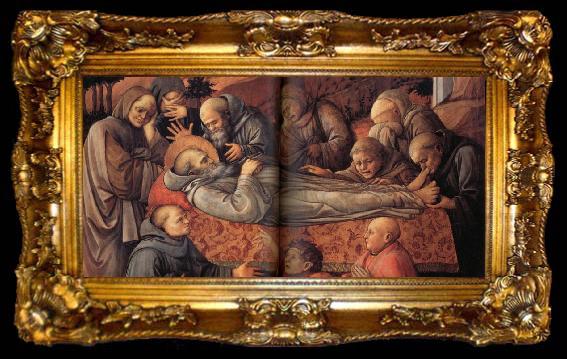 framed  Fra Filippo Lippi Details of The Death of St Jerome., ta009-2