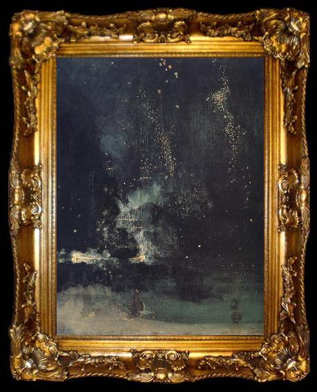framed  James Abbott McNeil Whistler Nocturne in Black and Gold,The Falling Rocket, ta009-2
