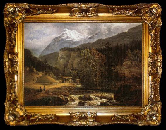 framed  Johan Christian Dahl Alpine Landscape, ta009-2