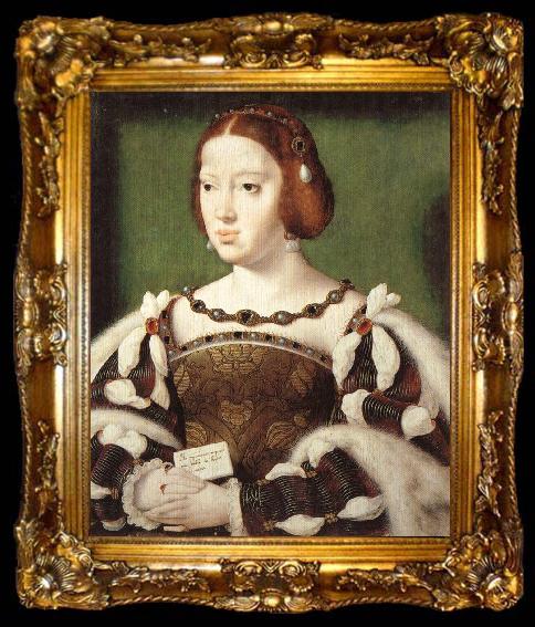 framed  Joos van cleve Portrait of Eleonora, Queen of France, ta009-2