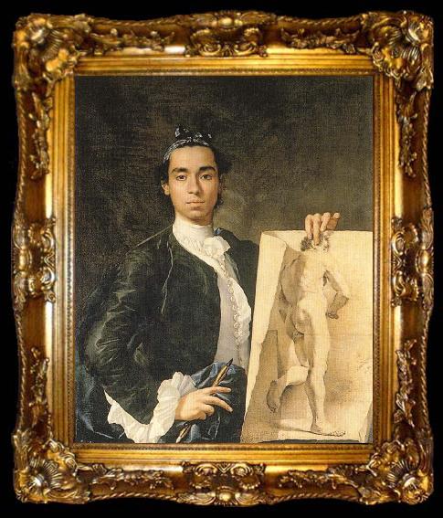 framed  Luis Menendez Self-Portrait, ta009-2