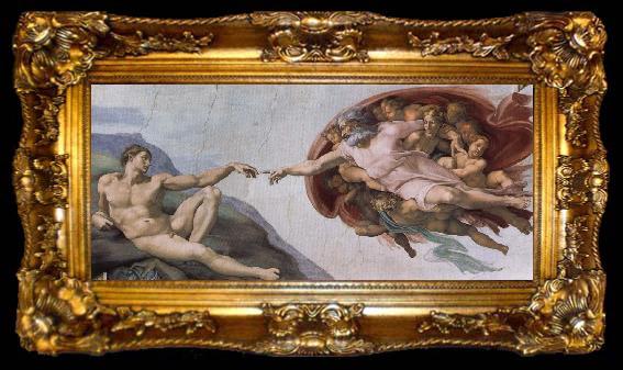 framed  Michelangelo Buonarroti Creation of Adam, ta009-2