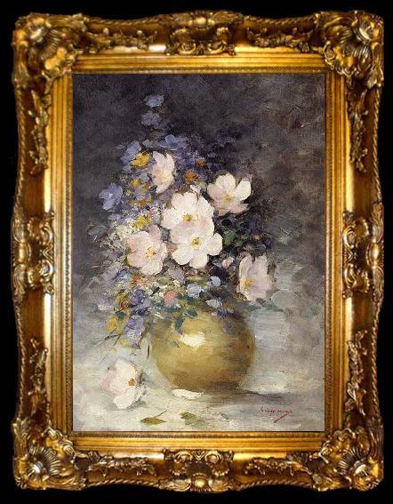 framed  Nicolae Grigorescu Hip Rose Flowers, ta009-2