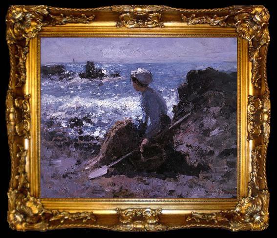 framed  Nicolae Grigorescu Fisherwoman of Granville, ta009-2