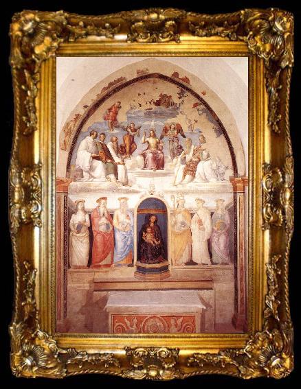 framed  PERUGINO, Pietro Trinity and Six Saints, ta009-2
