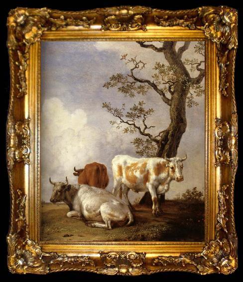 framed  POTTER, Paulus Four Bull, ta009-2