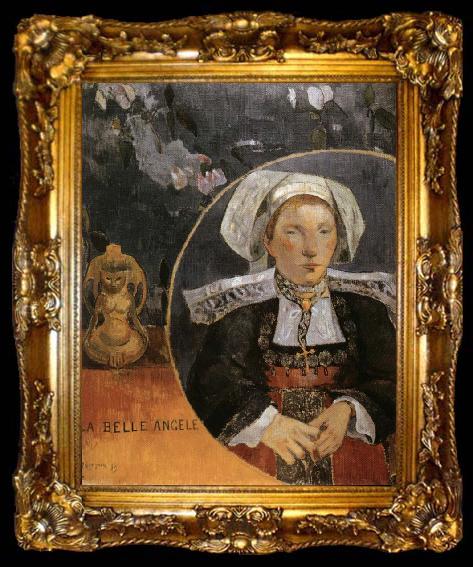framed  Paul Gauguin La Belle Angele, ta009-2