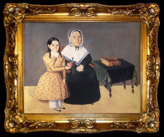 framed  Peck Sheldon Anna Gould Crane and Granddaughter Jennette, ta009-2