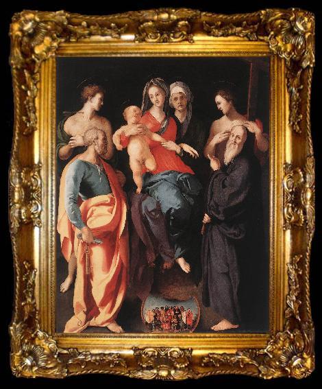 framed  Pontormo, Jacopo Madonna and Child with St Anne and Other Saints, ta009-2