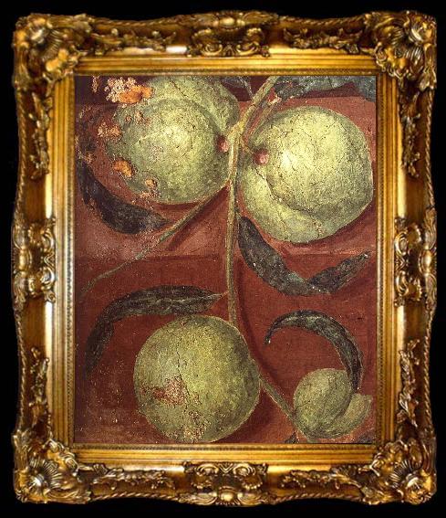 framed  unknow artist Details of Still Life with Peach Bough and Glass jar, ta009-2