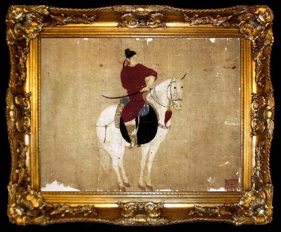 framed  unknow artist Youn Nobleman on Horseback, ta009-2