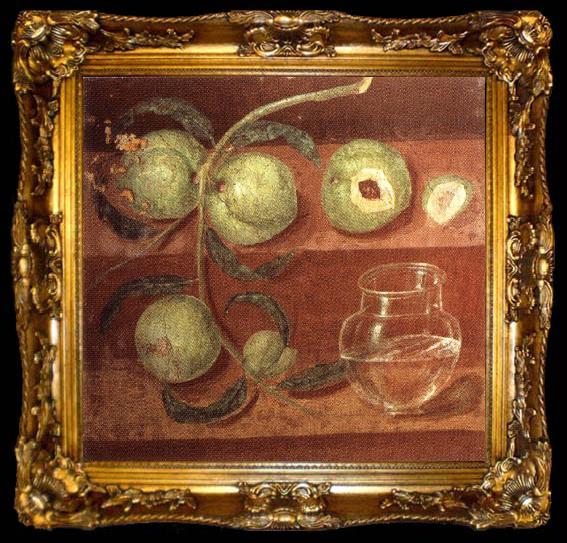 framed  unknow artist Still Life with Peach Bough and Glass jar, ta009-2