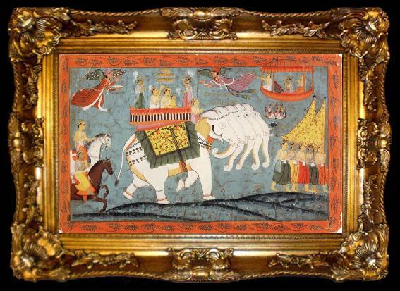 framed  unknow artist Celestial Procession with Indra Riding His Elephant, ta009-2