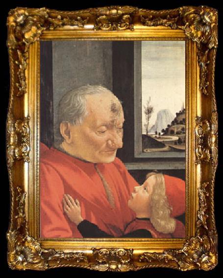 framed  Domenico Ghirlandaio Portrait of an Old Man with a Young Boy (mk05), ta009-2