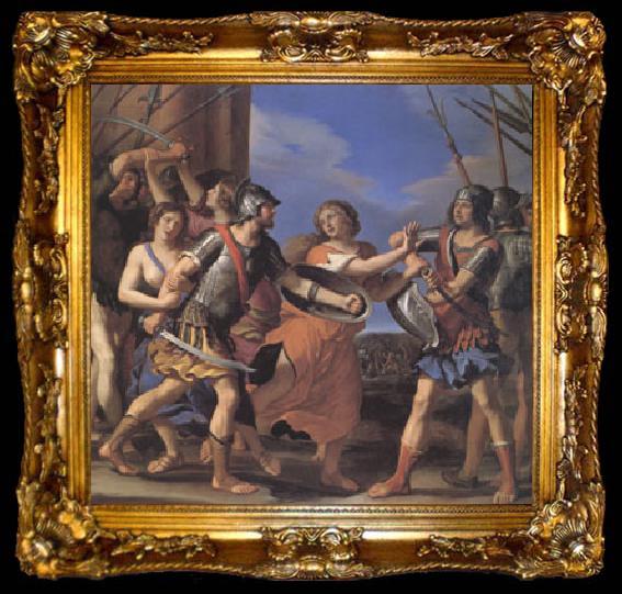 framed  GUERCINO Hersilia Separating Romulus from Tatius (mk05), ta009-2