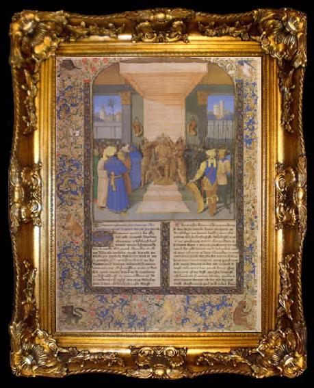 framed  Jean Fouquet The Coronation of Alexander From Histoire Ancienne (after 1470) (mk05), ta009-2