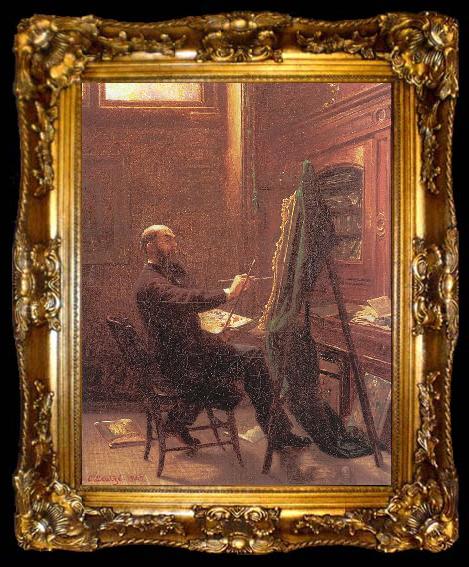 framed  Leutze, Emmanuel Gottlieb Worthington Whittredge in his Tenth Street Studio, ta009-2