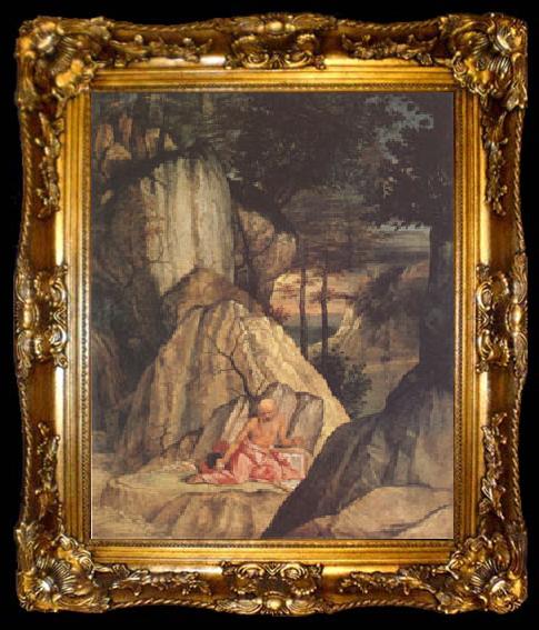 framed  Lorenzo Lotto Jerome in the Desert (mk05), ta009-2