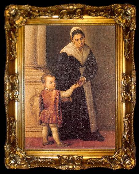 framed  Marescalca, Pietro Child with Nurse, ta009-2