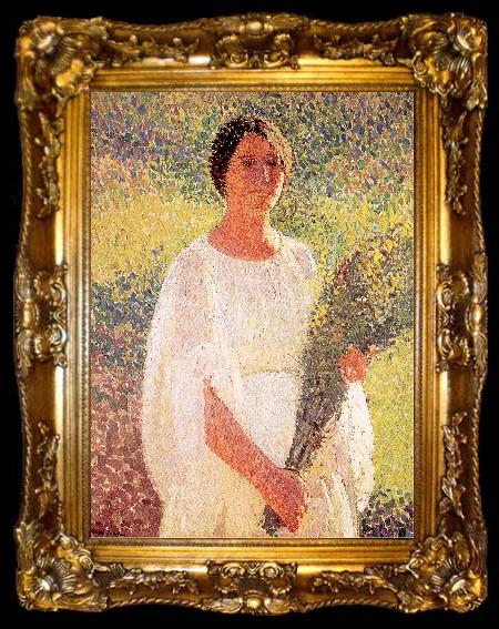 framed  Martin, Henri Woman with Flowers, ta009-2