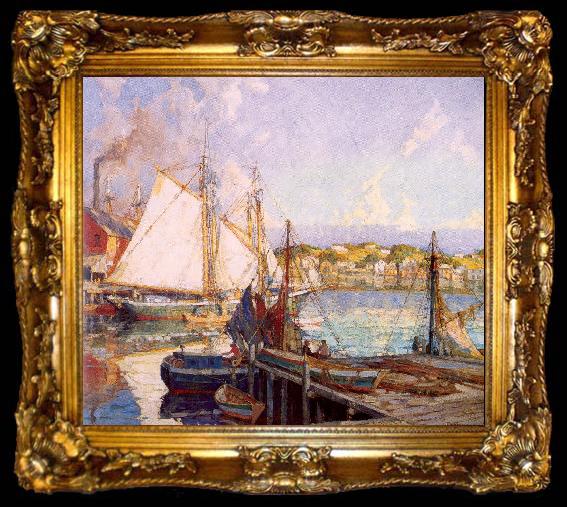 framed  Mulhaupt, Frederick John Summer, Gloucester Harbor, ta009-2