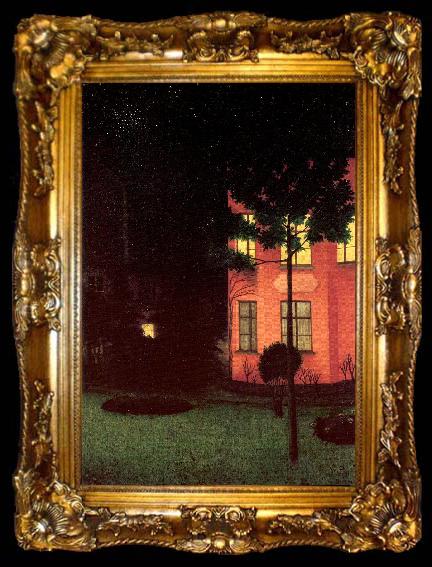 framed  Nuncques, William Degouve de The Shuttered House, ta009-2