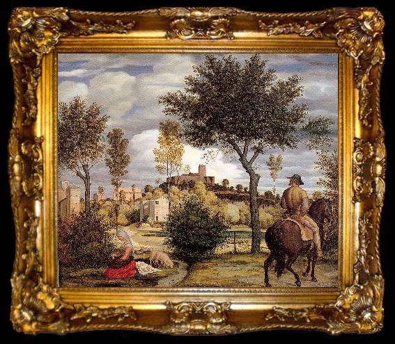 framed  Olivier, Woldemar Friedrich Ideal Landscape with Horseman, ta009-2