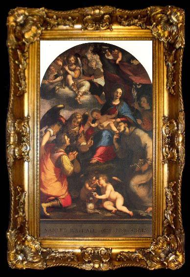 framed  Paggi, Giovanni Battista Madonna and Child with Saints and the Archangel Raphael, ta009-2