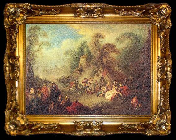 framed  Pater, Jean-Baptiste A Country Festival with Soldiers Rejoicing, ta009-2