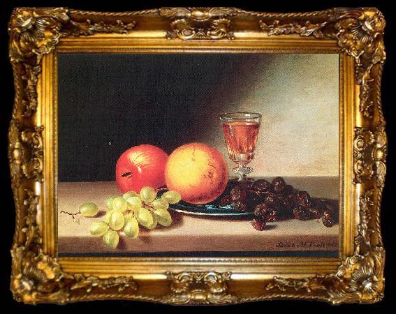 framed  Peale, Sarah Miriam Fruit and Wine, ta009-2