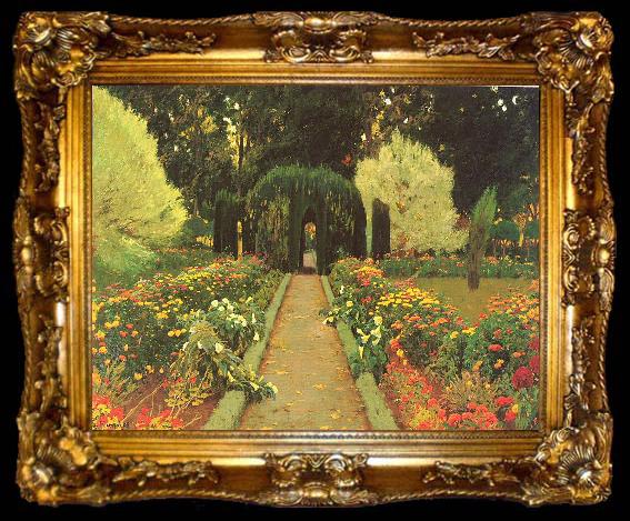 framed  Prats, Santiago Rusinol Garden in Aranjuez, ta009-2