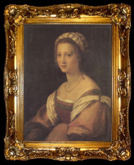 framed  Andrea del Sarto Portrait of a Young Woman (san05), ta009-2