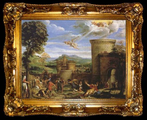 framed  Annibale Carracci The Martyrdom of St Stephen (mk08), ta009-2