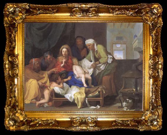 framed  Brun, Charles Le Holy Family with the Infant Jesus Asleep (mk05), ta009-2