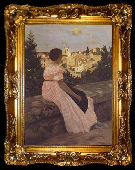 framed  Frederic Bazille The Pink Dress (mk06), ta009-2