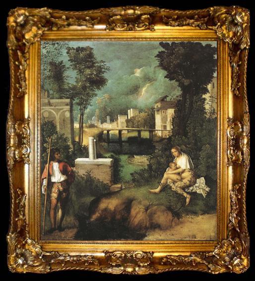 framed  Giorgione La Tempesta (mk08), ta009-2