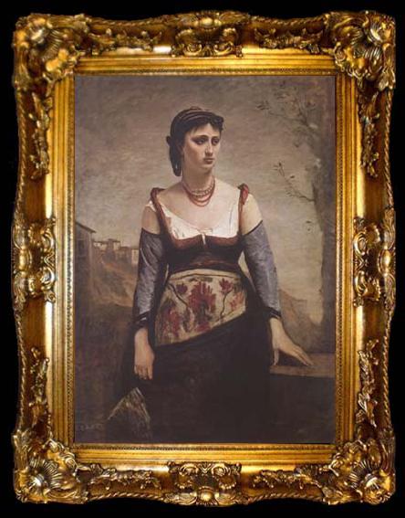 framed  Jean Baptiste Camille  Corot Agostina (mk11), ta009-2