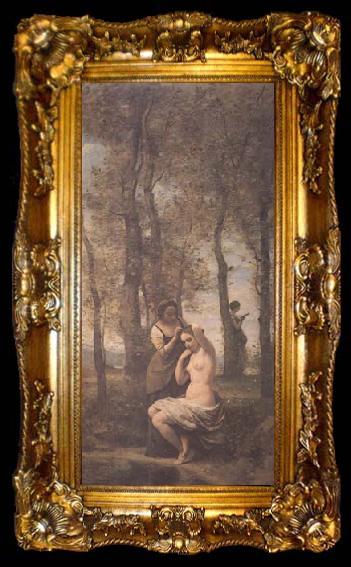 framed  Jean Baptiste Camille  Corot La toilette (mk11), ta009-2
