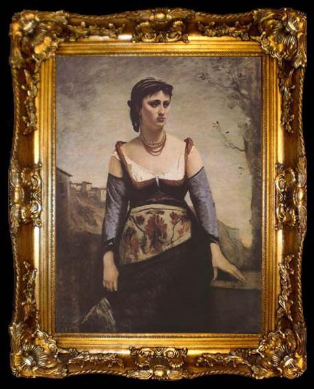 framed  Jean Baptiste Camille  Corot Agostina (mk09), ta009-2