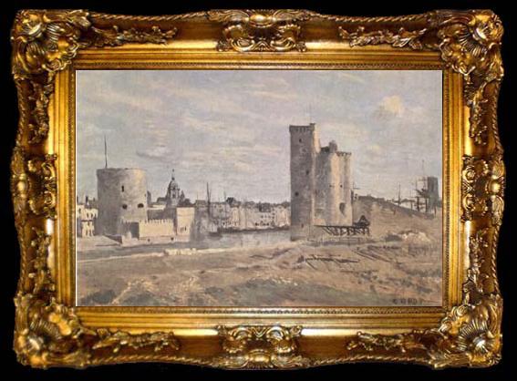 framed  Jean Baptiste Camille  Corot La Rochelle (mk11), ta009-2