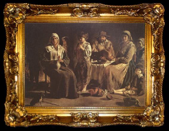 framed  Louis Le Nain Peasant Family in an Interior (mk05), ta009-2