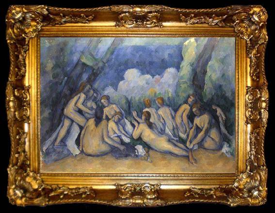 framed  Paul Cezanne Les grandes baigneuses (Large Bathers) (mk09), ta009-2